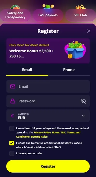Slotoro Casino — mobile